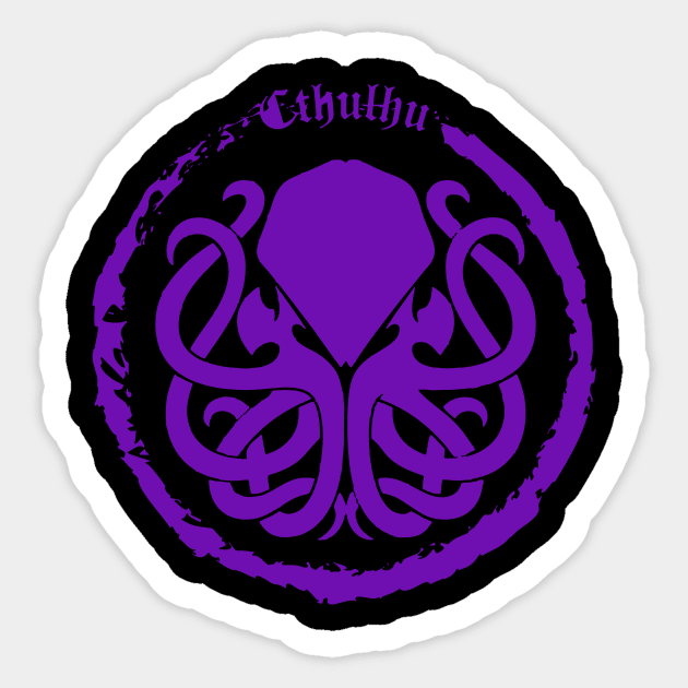 Cthulhu Logo Purple Sticker by Milena93